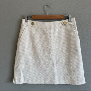 Ann Taylor Cream Mini Skirt with Gold Accents 6